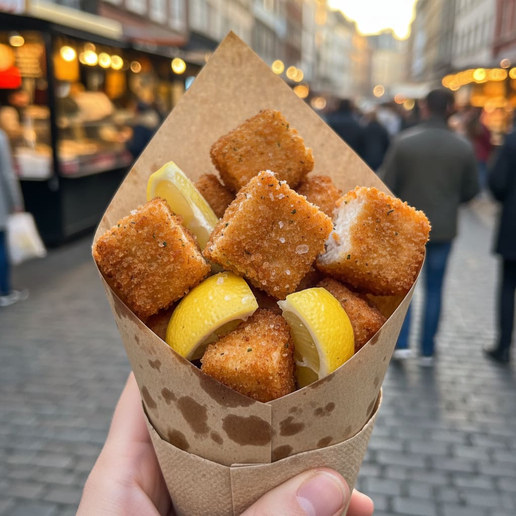 Schnitzel bites served street-food style